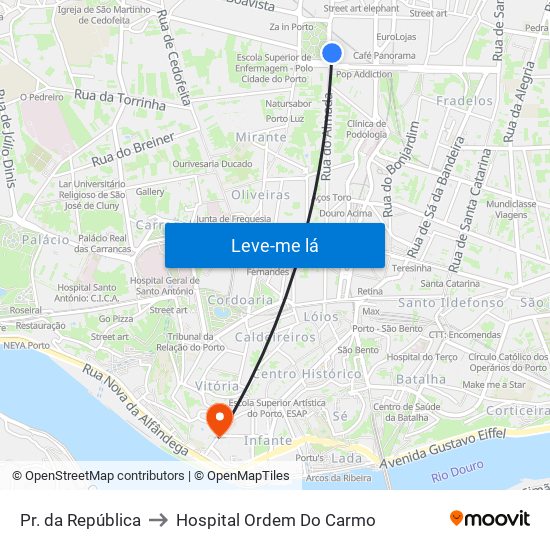 Pr. da República to Hospital Ordem Do Carmo map