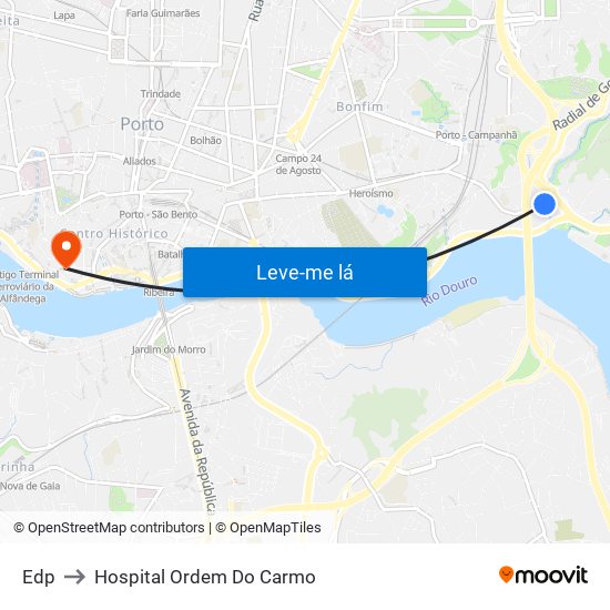 Edp to Hospital Ordem Do Carmo map
