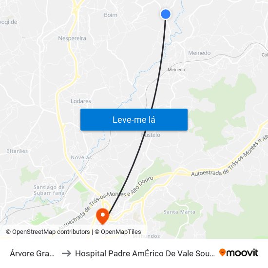 Romariz to Hospital Padre AmÉrico De Vale Sousa Sa map