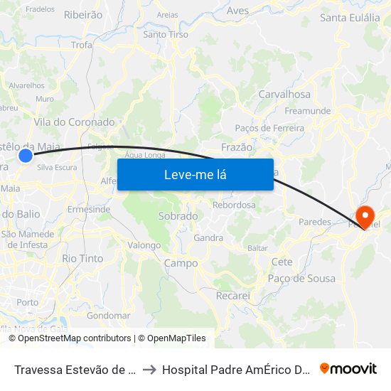 Travessa Estevão de Oliveira Maia to Hospital Padre AmÉrico De Vale Sousa Sa map