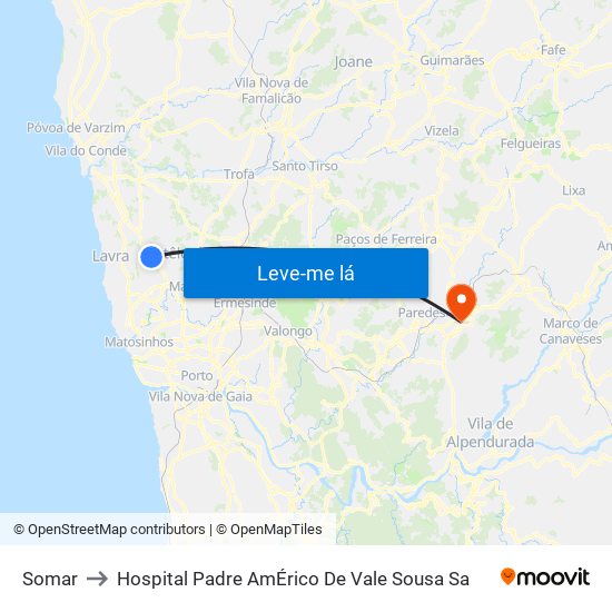 Somar to Hospital Padre AmÉrico De Vale Sousa Sa map