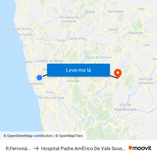 R.Ferroviário to Hospital Padre AmÉrico De Vale Sousa Sa map