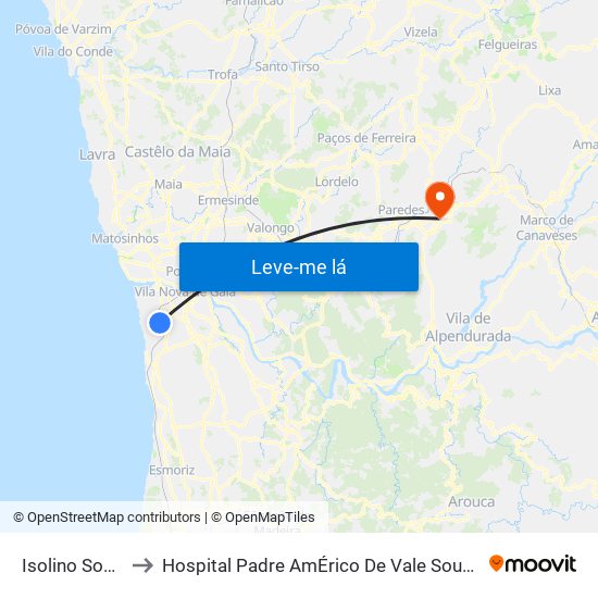 Isolino Sousa to Hospital Padre AmÉrico De Vale Sousa Sa map