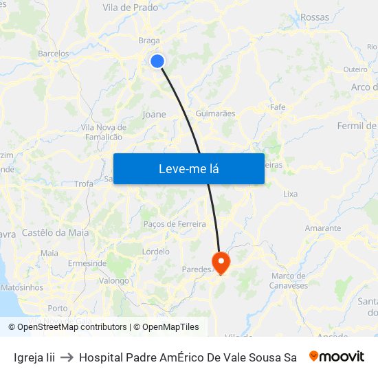 Igreja Iii to Hospital Padre AmÉrico De Vale Sousa Sa map
