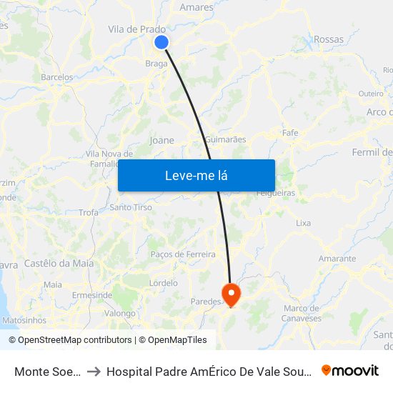 Monte Soeiro to Hospital Padre AmÉrico De Vale Sousa Sa map