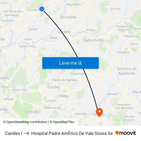 Carides I to Hospital Padre AmÉrico De Vale Sousa Sa map