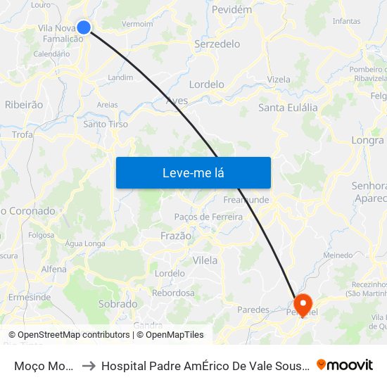 Moço Morto to Hospital Padre AmÉrico De Vale Sousa Sa map