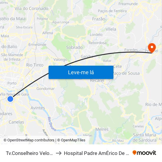 Tv.Conselheiro Veloso da Cruz to Hospital Padre AmÉrico De Vale Sousa Sa map