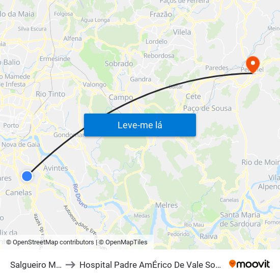 Salgueiro Maia to Hospital Padre AmÉrico De Vale Sousa Sa map