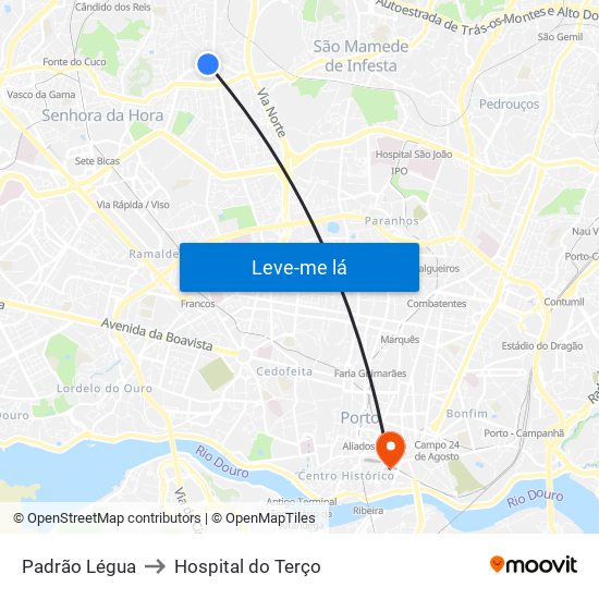 Padrão Légua to Hospital do Terço map