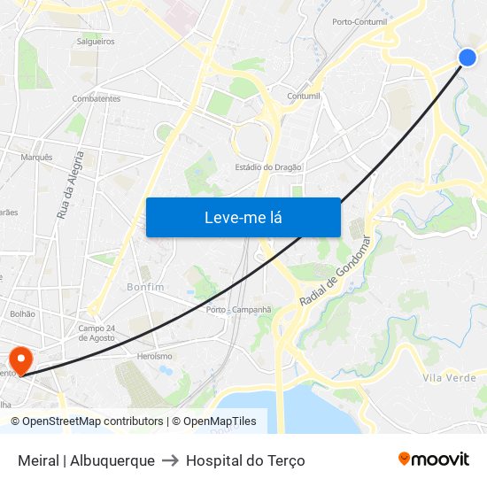 Meiral | Albuquerque to Hospital do Terço map