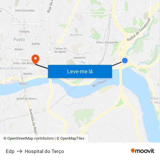 Edp to Hospital do Terço map