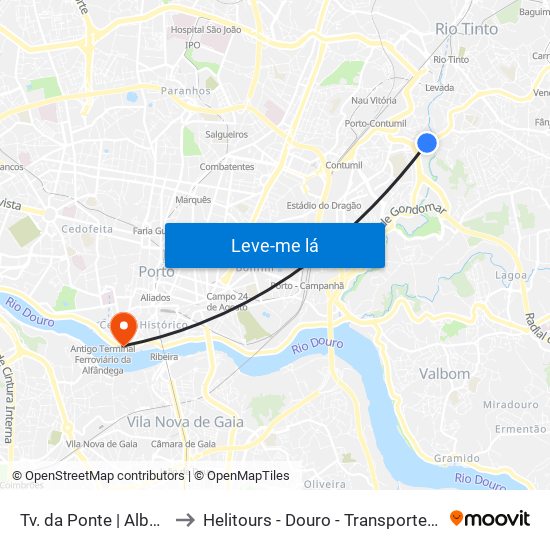 Tv. da Ponte | Albuquerque to Helitours - Douro - Transportes Aéreos S.A. map