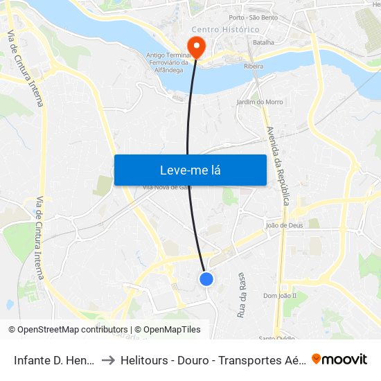 Infante D. Henrique to Helitours - Douro - Transportes Aéreos S.A. map