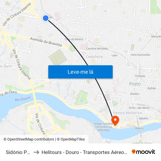 Sidónio Pais to Helitours - Douro - Transportes Aéreos S.A. map