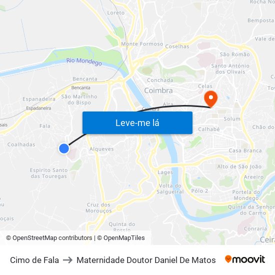 Cimo de Fala to Maternidade Doutor Daniel De Matos map