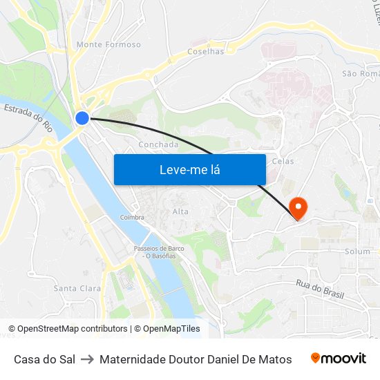 Casa do Sal to Maternidade Doutor Daniel De Matos map