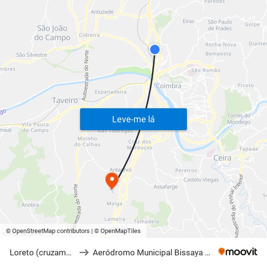 Loreto (cruzamento) to Aeródromo Municipal Bissaya Barreto map