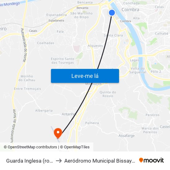 Guarda Inglesa (rotunda) to Aeródromo Municipal Bissaya Barreto map