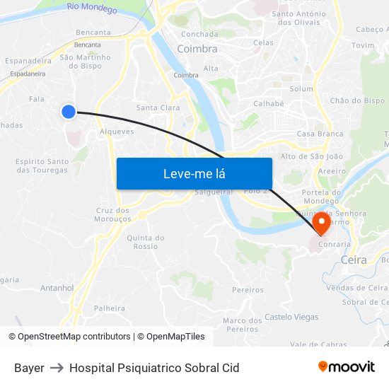 Bayer to Hospital Psiquiatrico Sobral Cid map