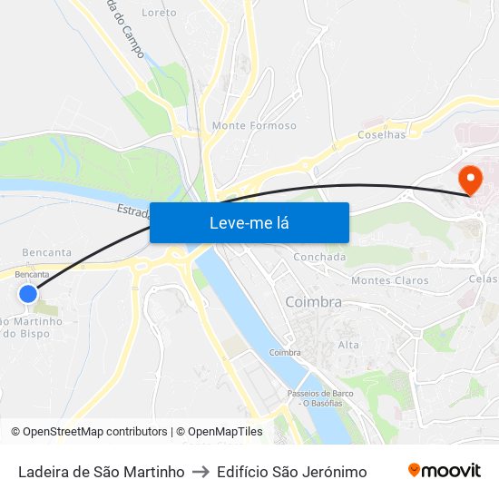 Ladeira de São Martinho to Edifício São Jerónimo map