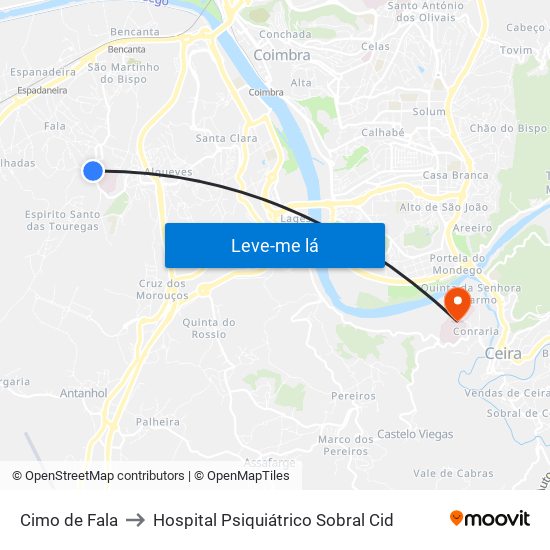 Cimo de Fala to Hospital Psiquiátrico Sobral Cid map