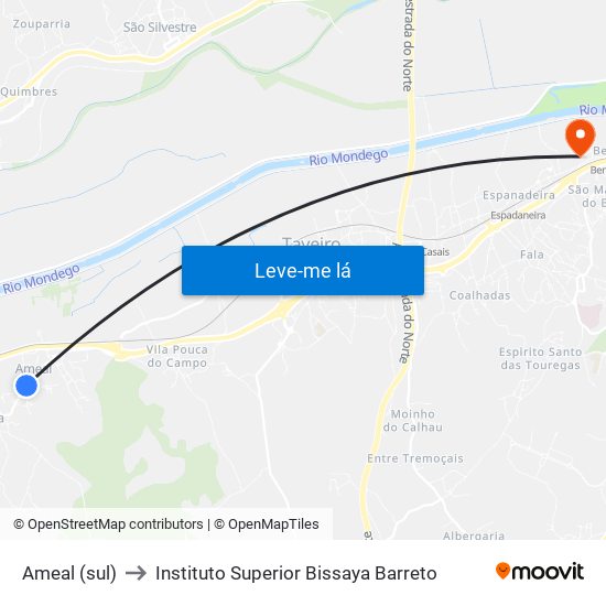Ameal (sul) to Instituto Superior Bissaya Barreto map