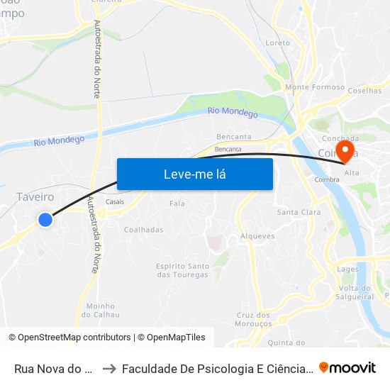 Rua Nova do Barreiro to Faculdade De Psicologia E Ciências Da Educação map