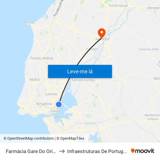 Farmácia Gare Do Oriente to Infraestruturas De Portugal, Sa map
