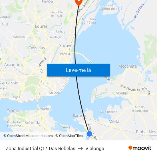 Zona Industrial Qt.ª Das Rebelas to Vialonga map