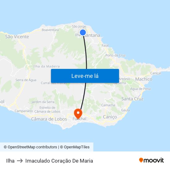 Ilha to Imaculado Coração De Maria map