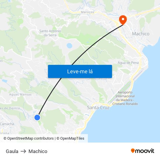 Gaula to Machico map