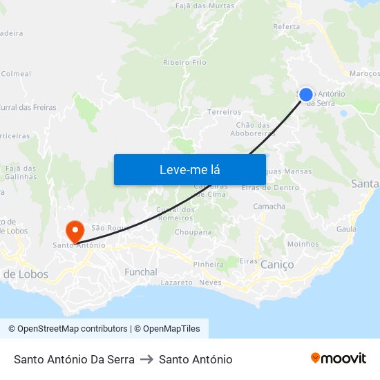 Santo António Da Serra to Santo António map