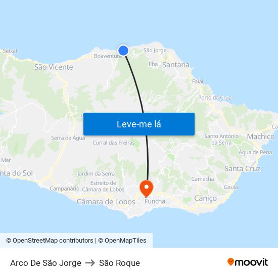 Arco De São Jorge to São Roque map