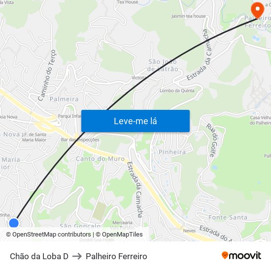 Chão da Loba  D to Palheiro Ferreiro map