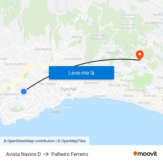Avista Navios  D to Palheiro Ferreiro map