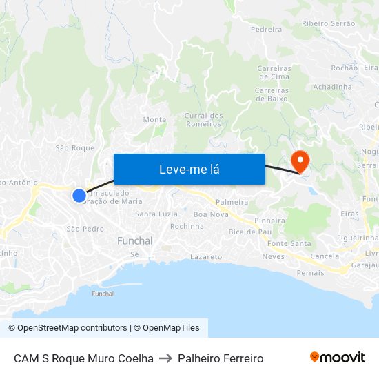 CAM S Roque  Muro Coelha to Palheiro Ferreiro map