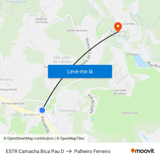 ESTR Camacha  Bica Pau  D to Palheiro Ferreiro map