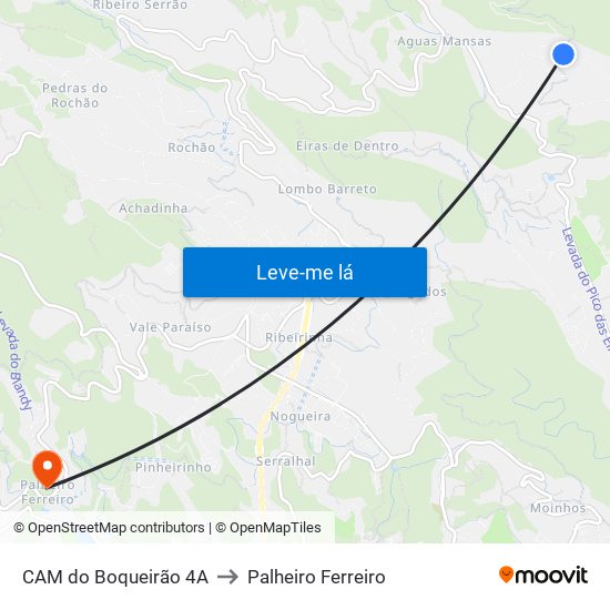 CAM do Boqueirão  4A to Palheiro Ferreiro map