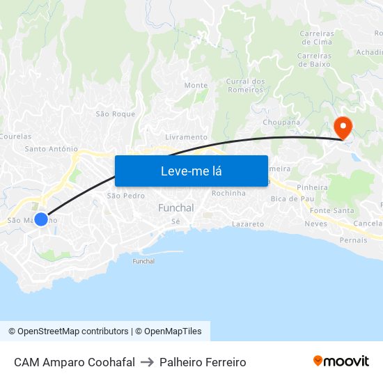 CAM Amparo  Coohafal to Palheiro Ferreiro map