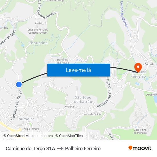 Caminho do Terço  S1A to Palheiro Ferreiro map