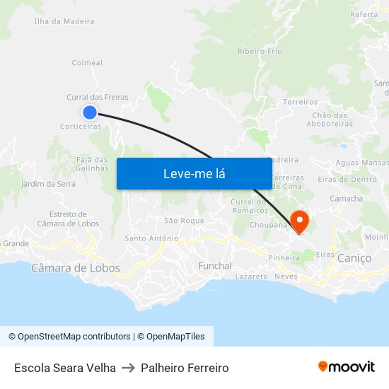Escola Seara Velha to Palheiro Ferreiro map