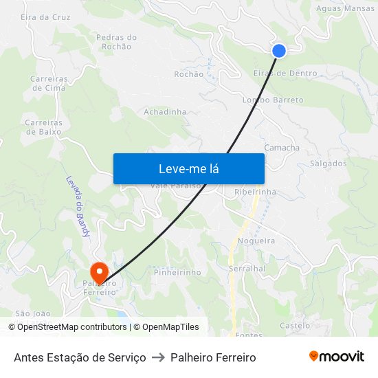 Antes Estação de Serviço to Palheiro Ferreiro map