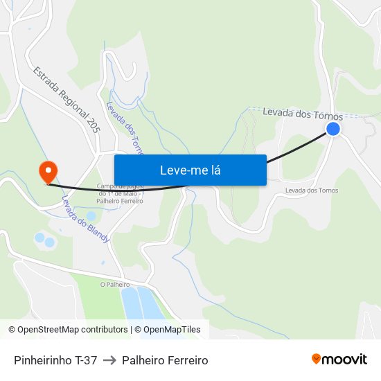 Pinheirinho  T-37 to Palheiro Ferreiro map