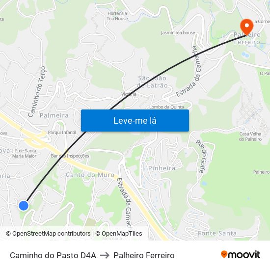 Caminho do Pasto  D4A to Palheiro Ferreiro map