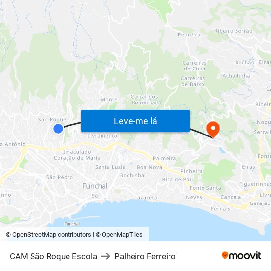 CAM São Roque  Escola to Palheiro Ferreiro map