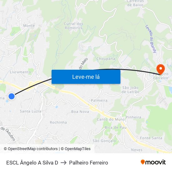 ESCL Ângelo A Silva  D to Palheiro Ferreiro map