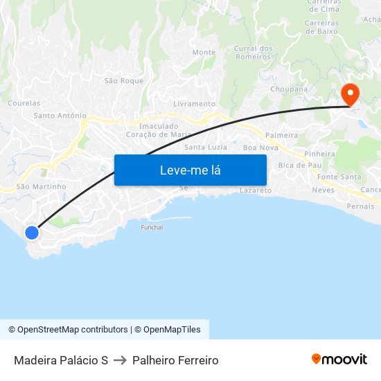 Madeira Palácio  S to Palheiro Ferreiro map