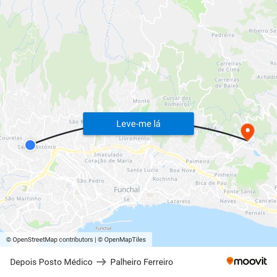 Depois Posto Médico to Palheiro Ferreiro map