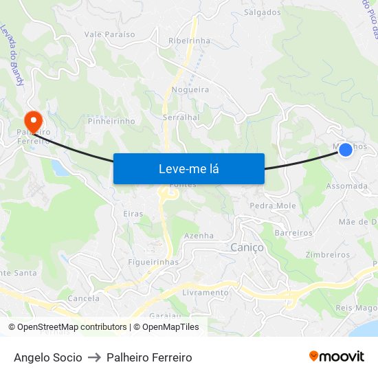 Angelo Socio to Palheiro Ferreiro map